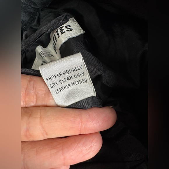 Vintage Black Leather Suede Pencil Skirt size 2/25 Chaus Straight Petite Women's - Picture 9 of 12